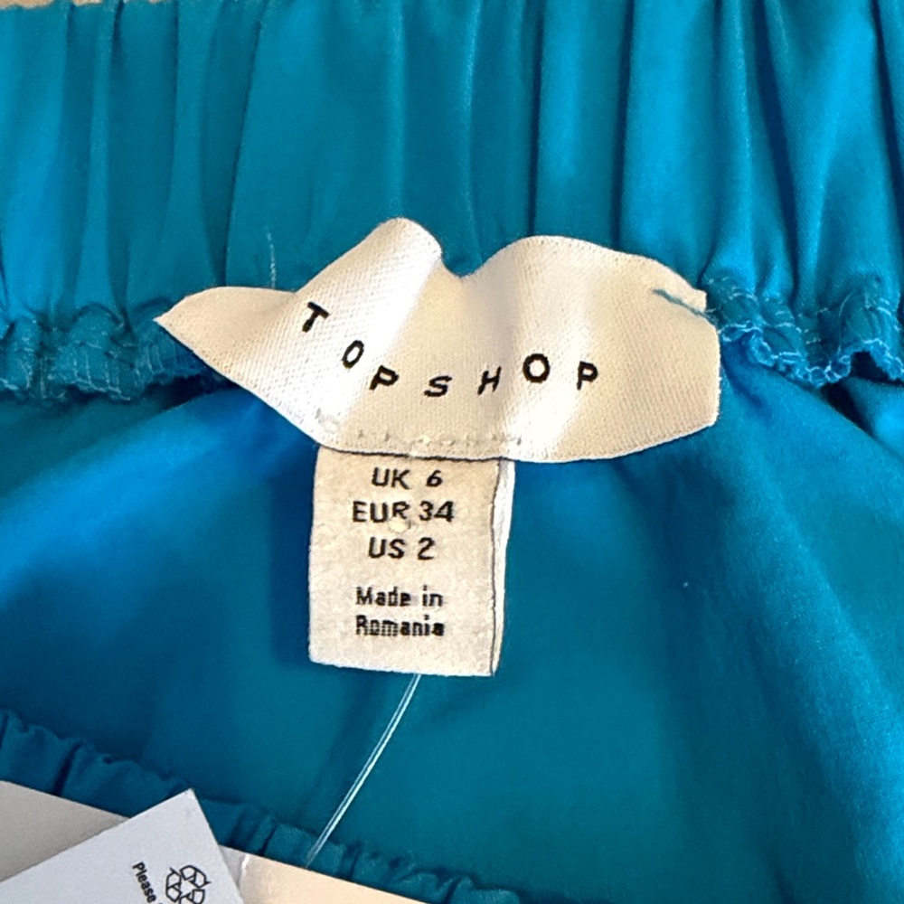 Topshop NWT One-Shoulder Turquoise Mini Dress FABULOUS Size 2 ❤️ - Picture 7 of 7